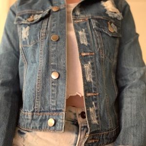 Distressed Demin Jean Jacket